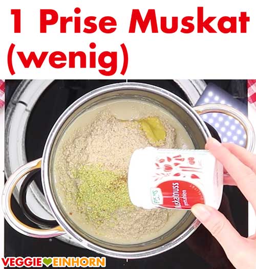 Kleine Prise Muskat wenig Muskat