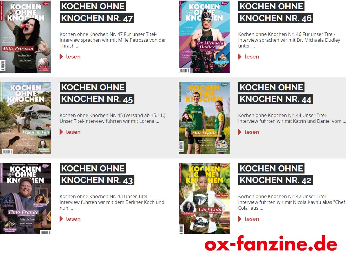 Kochen ohne Knochen Magazin Kochen ohne Knochen Magazin