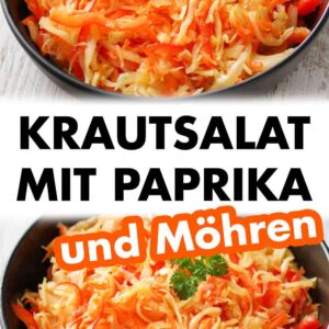 Krautsalat mit roter Paprika und Karotten
