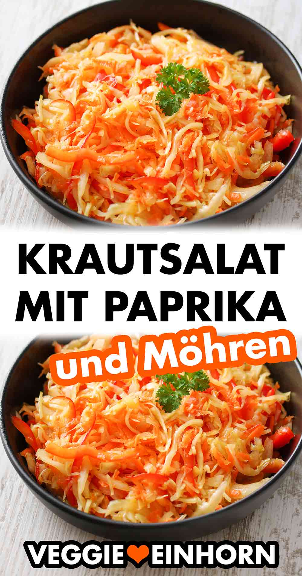 Weißkohlsalat mit Karotten und Paprika Krautsalat mit roter Paprika und Karotten