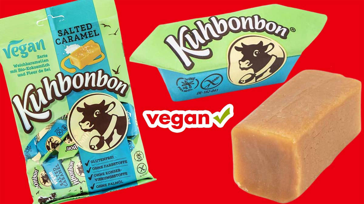 Die veganen Kuhbonbons Salted Caramel sind Karamellbonbons mit Kokosmilch. Vegane Kuhbonbons Salted Caramel