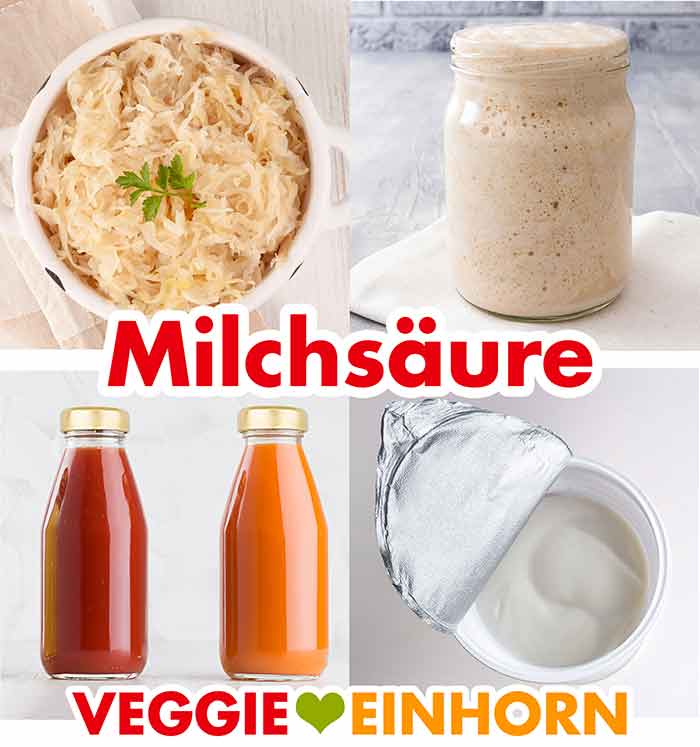 Diese Lebensmittel enthalten Milchsäure. Sauerkraut, Sauerteig, milchsauer vergorene Gemüsesaäfte und Joghurt