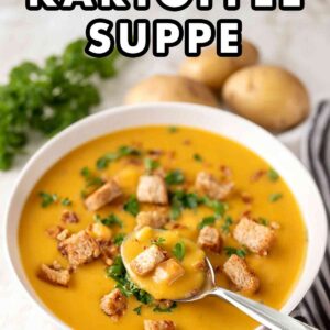 Einfache vegane Kartoffelsuppe