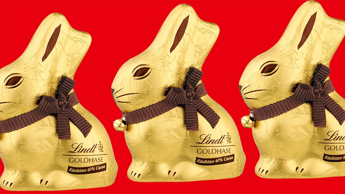 Die Edelbitter Hasen von Lindt sind vegan. Vegane Goldhasen Edelbitter von Lindt
