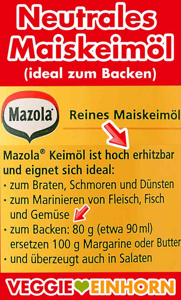 Verwendung von neutralem Maiskeimöl