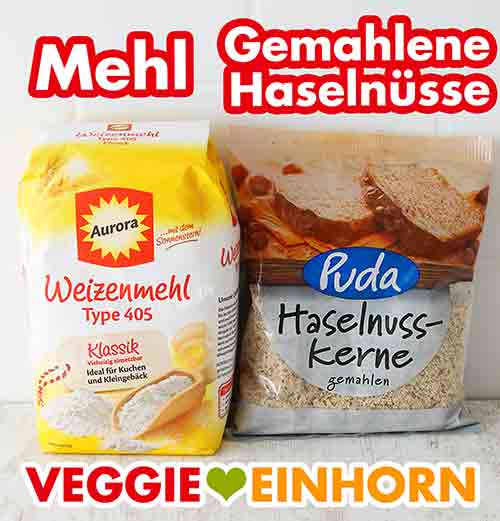 Aurora Weizenmehl Type 405, Puda gemahlene Haselnusskerne von Penny Weizenmehl und gemahlene Haselnüsse