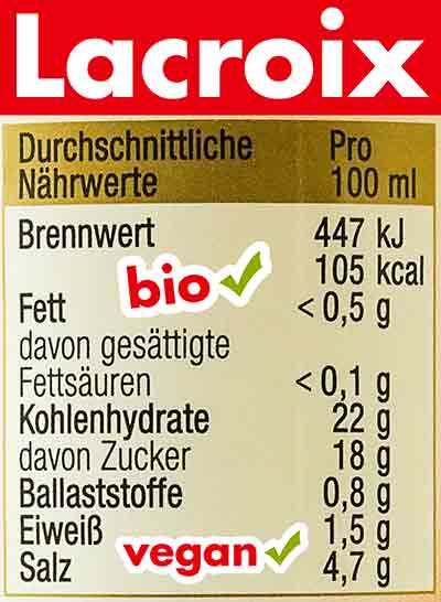 Nährwerte von Lacroix Bio Worcestersauce Nährwerte von Lacroix Bio Worcestersauce