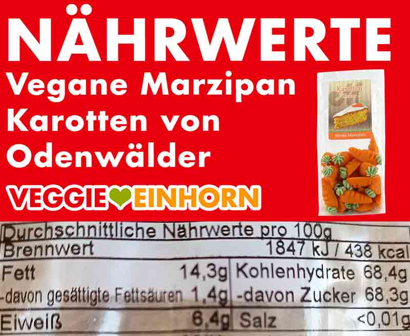 Nährwerte der Odenwälder Marzipankarotten Nährwerte der veganen Marzipan Karotten von Odenwälder