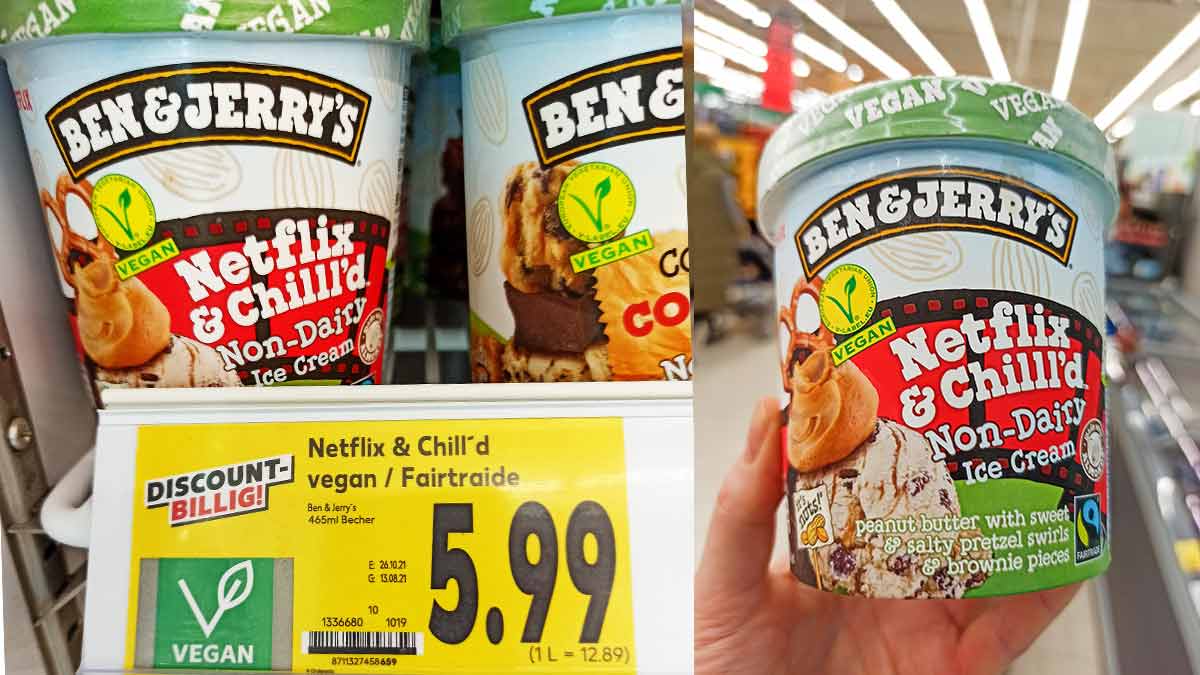 Ben and Jerry's Netflix and Chill'd vegan Ben & Jerry's Veganes Netflix and Chill'd Eis im Supermarkt