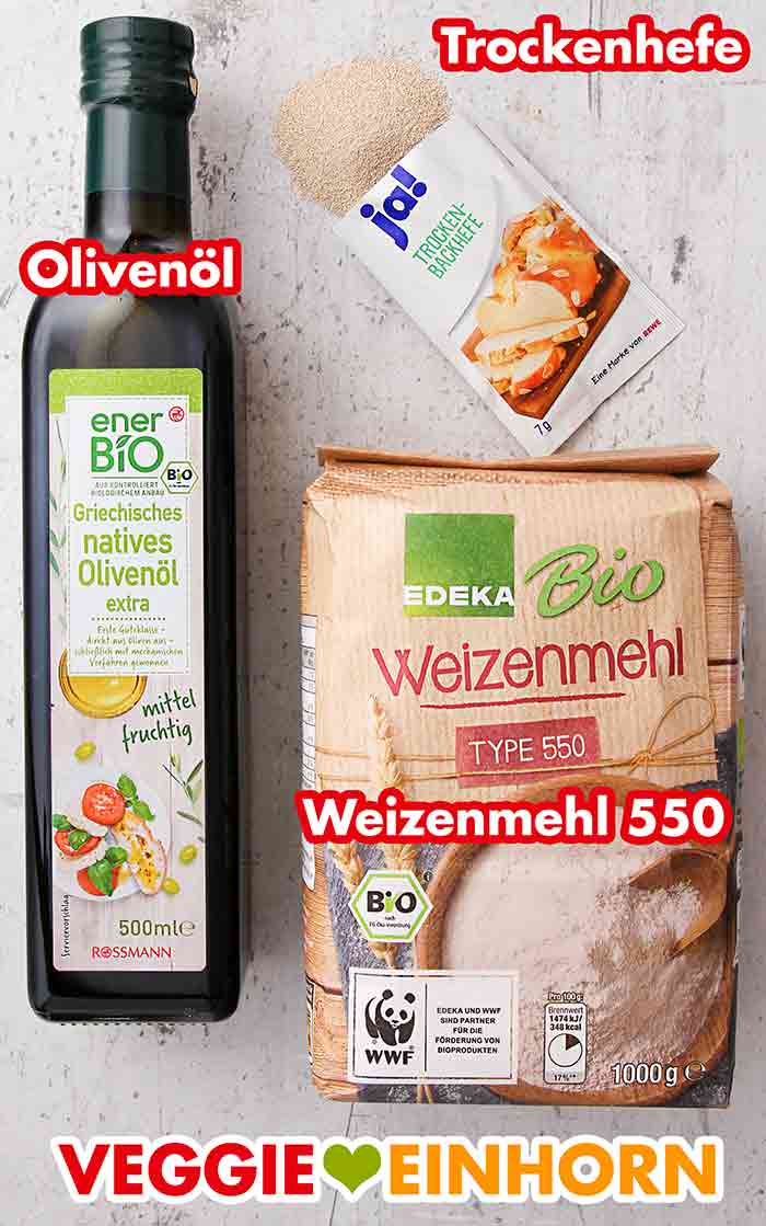 Rossmann enerBIO Olivenöl, Rewe ja! Trockenhefe, Edeka Bio Weizenmehl Type 550 Olivenöl, Trockenhefe, Weizenmehl