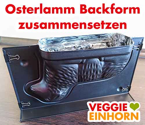 Die Osterlamm Backform ist mit Klammern geschlossen Zusammengesetze Osterlamm Backform