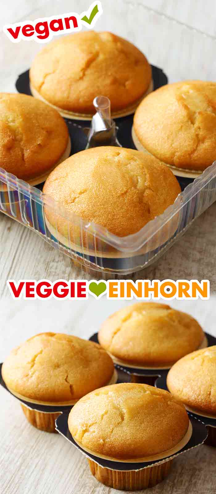 So sind die veganen Vanille Muffins von Lidl Vemondo verpackt. Verpackung der veganen Vanille Muffins von Lidl