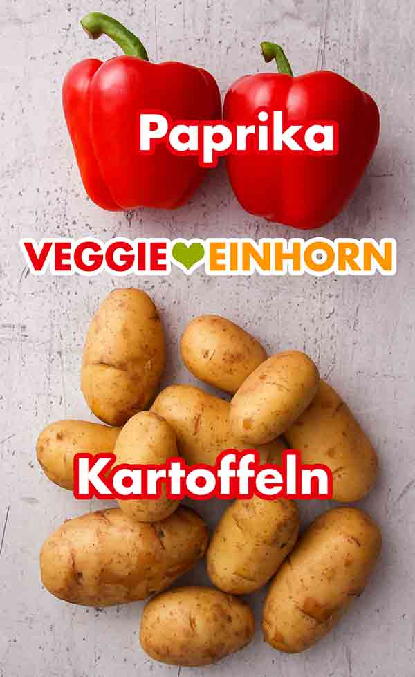 Paprika und Kartoffeln Rote Paprika und Kartoffeln
