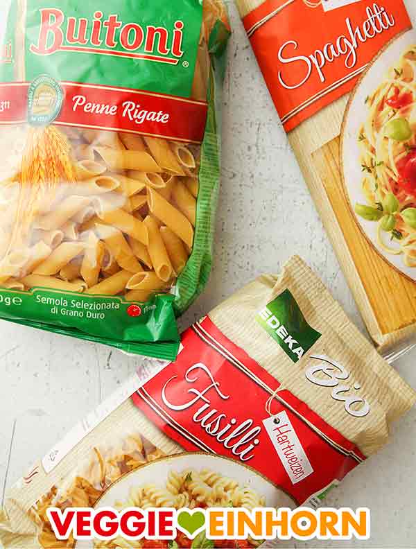 Buitoni Penne Rigate, Spaghetti und Fusilli von Edeka Bio Drei Packungen mit Nudeln