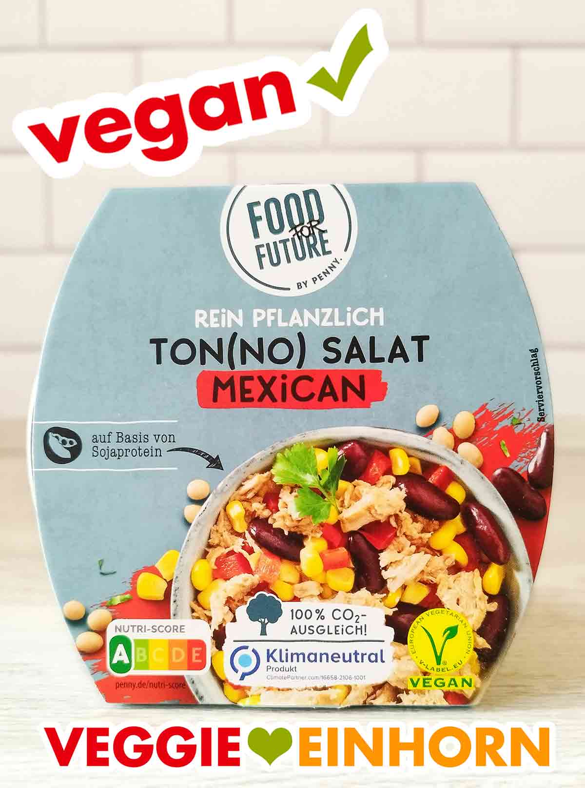 Der Ton(No) Salat Mexican von Food for Future by Penny ist ein veganer Thunfisch Salat. Veganer Thunfischsalat Mexican von Penny