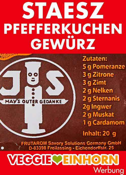 Zutaten von Staesz Pfefferkuchengewürz Zutatenliste von Staesz Pfefferkuchengewürz