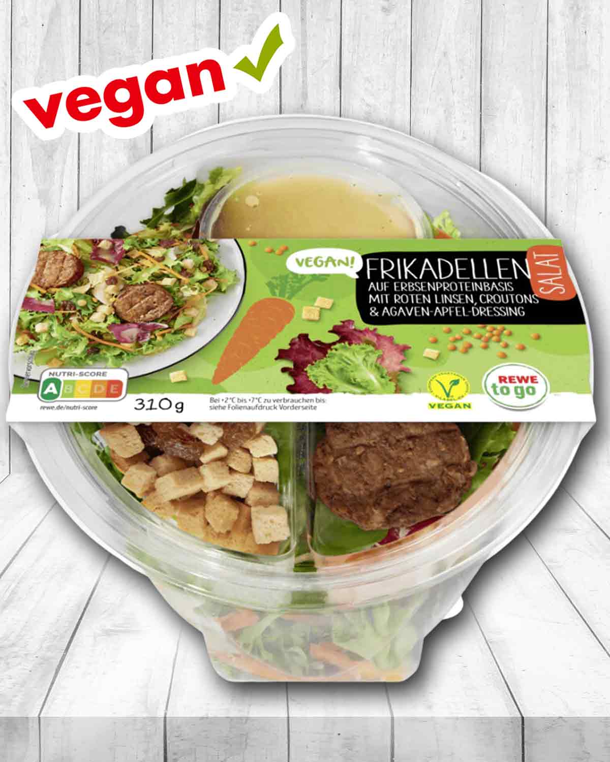 REWE to go Veganer Frikadellensalat