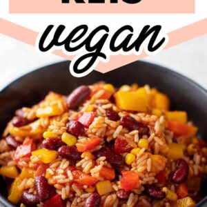 Rezept für veganen One Pot Reis mit Paprika, Mais und Bohnen