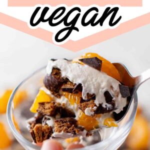 Rezept für veganes Weihnachtsdessert mit Mandarinen und Lebkuchen