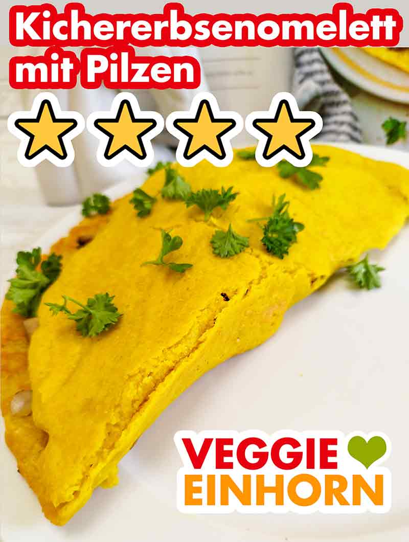 Das vegane Omelett hat beim Umklappen einige Risse bekommen. Es schmeckt trotzdem sehr gut. Risse im veganen Kichererbsenomelett aus dem Kochbuch Vegan Schnell und Einfach