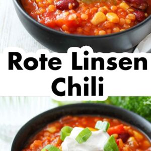 Rote Linsen Chili mit veganer Crème fraîche