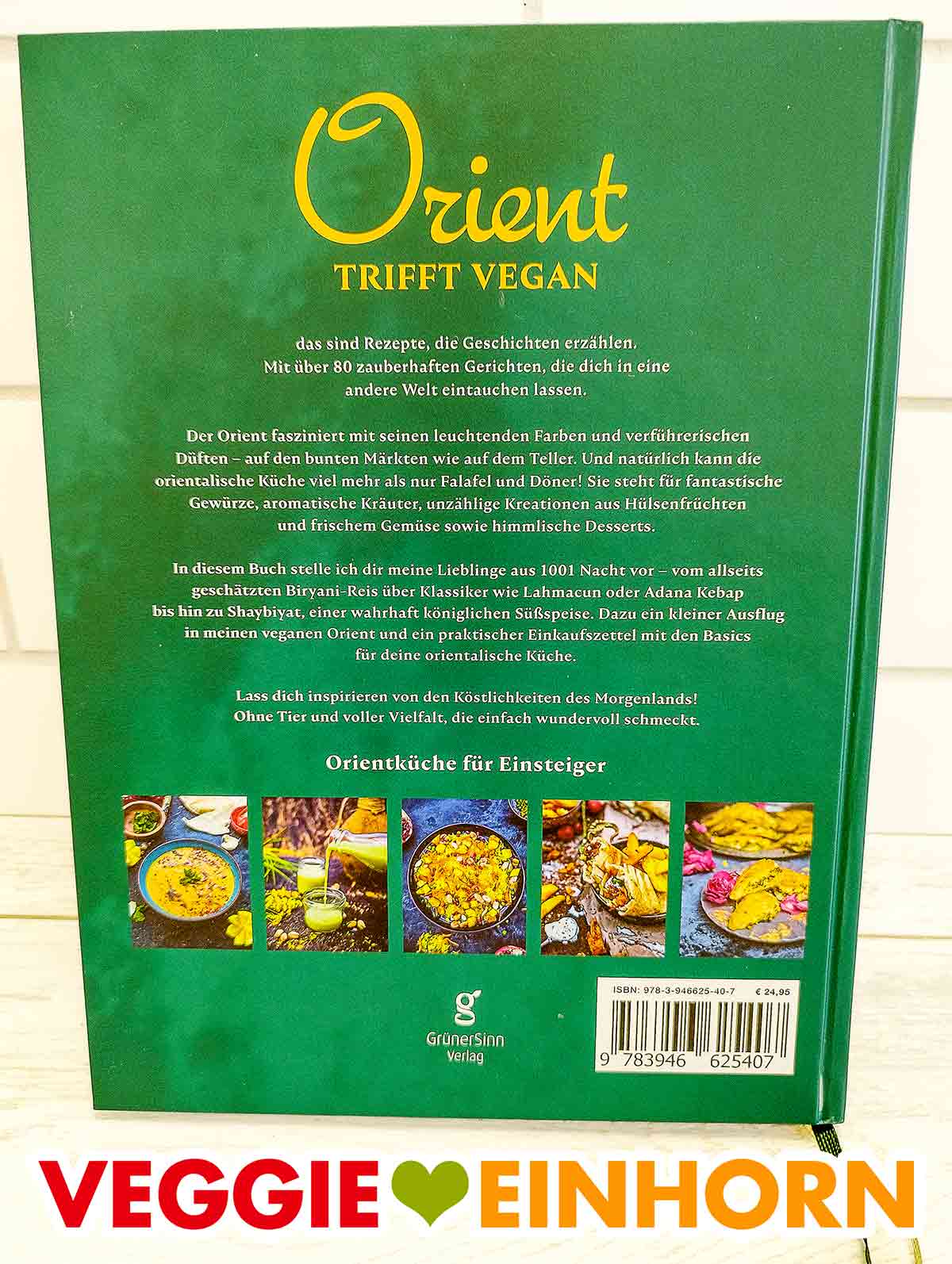 So sieht das Kochbuch Orient trifft Vegan von hinten aus. Rückseite des Buches Orient trifft Vegan von Serayi Degerli-Sezgin