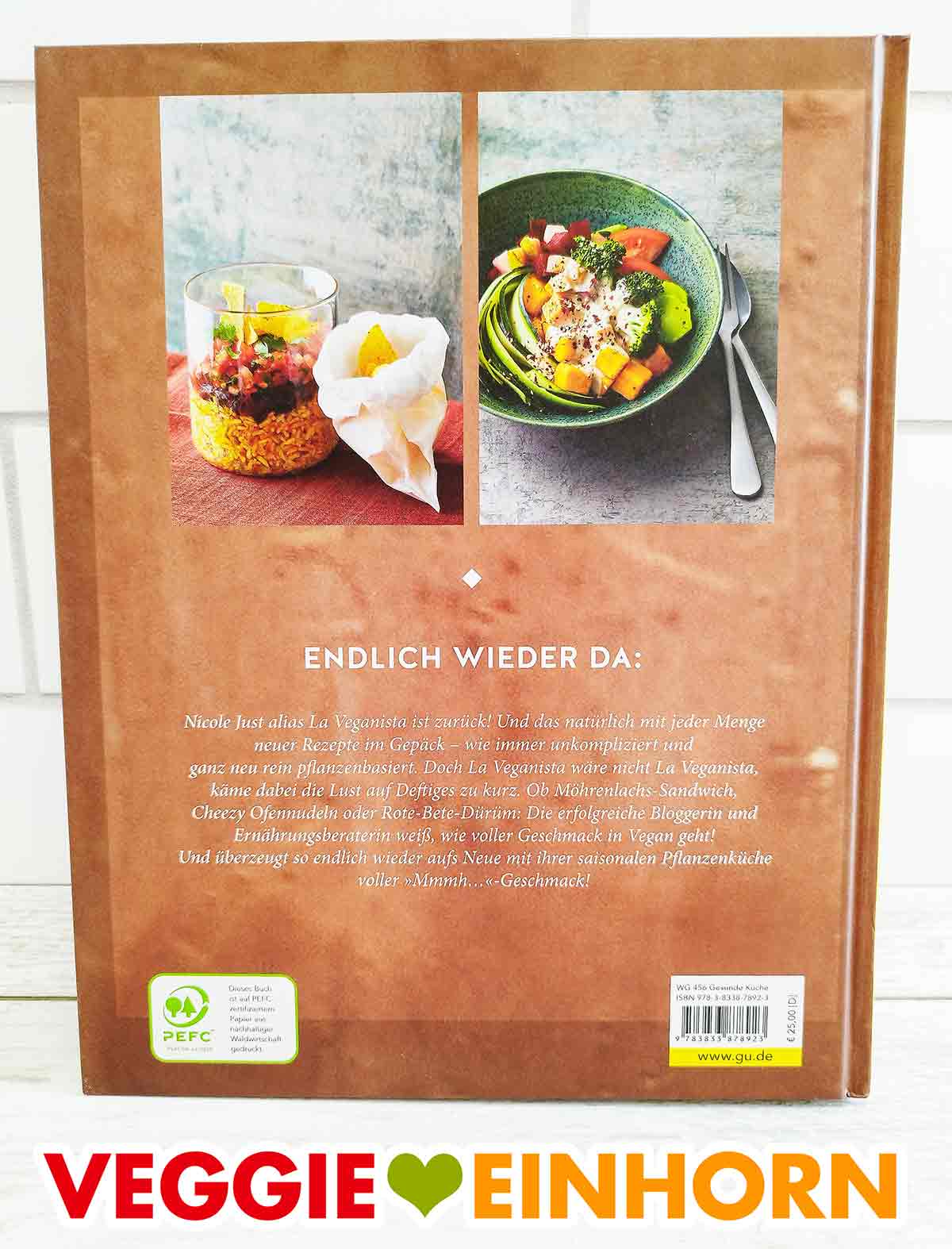 Backcover von Nicole Just Die vegane Jeden-Tag-Küche Rückseite des Buches Die vegane Jeden-Tag-Küche von Nicole Just