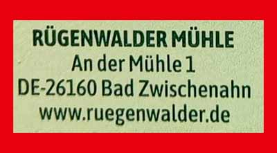 Rügenwalder Mühle, An der Mühle 1, 26160 Bad Zwischenahn Hersteller Rügenwalder Mühle