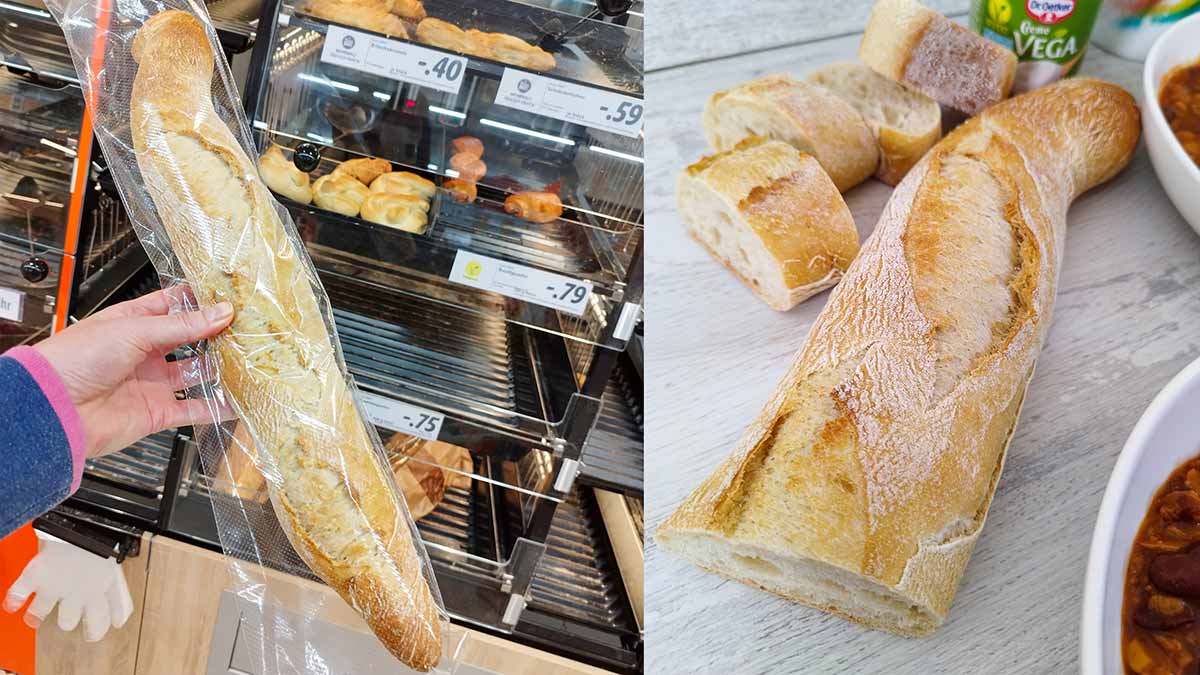 Die Rustiguette ist ein veganes Baguette von Lidl. Rustiguette von Lidl