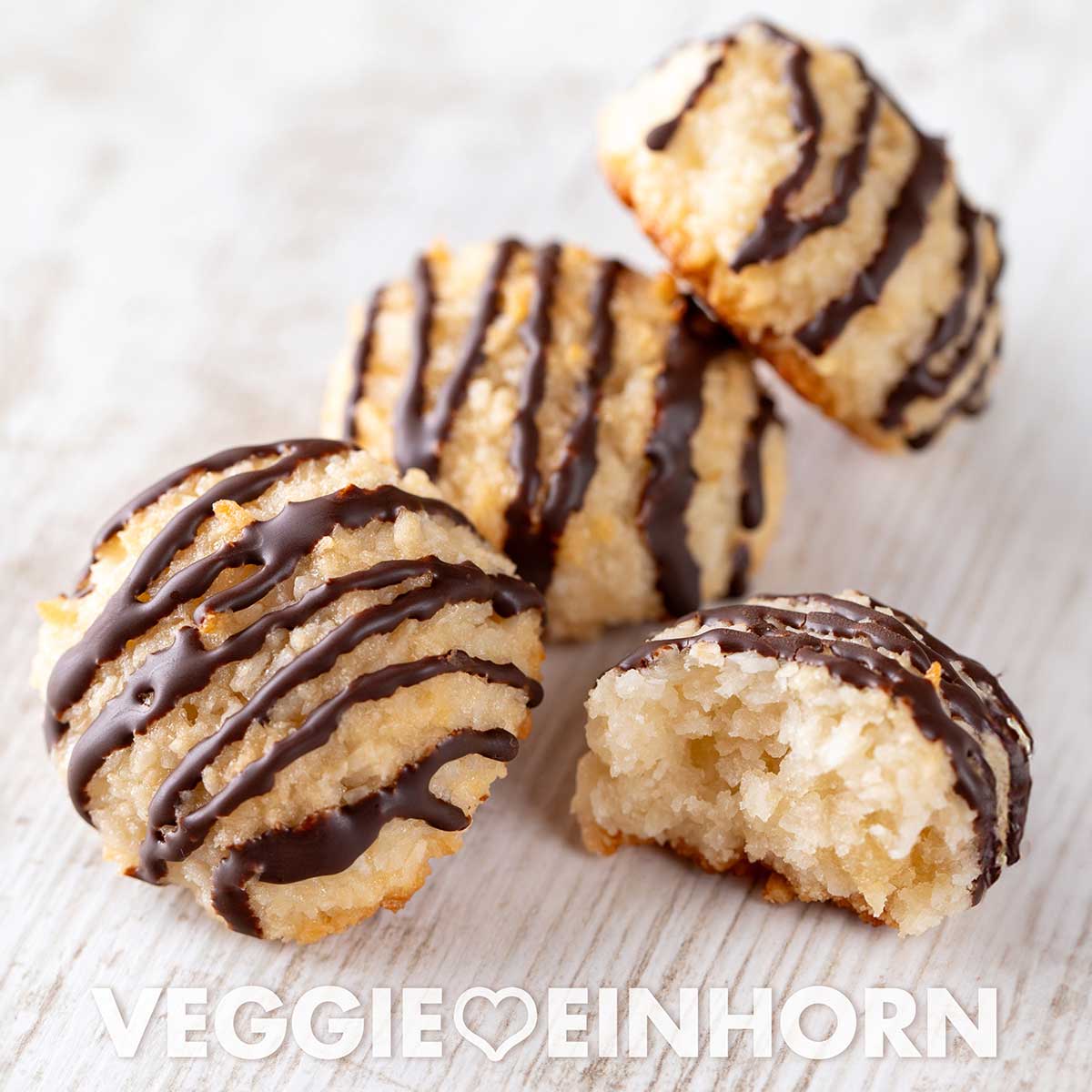 Einfache vegane Kokosmakronen ohne Oblaten
