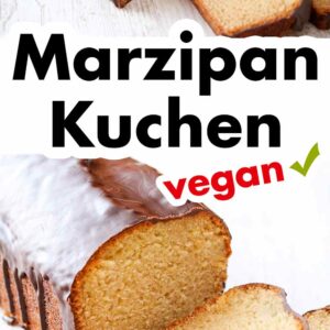 Veganer Marzipankuchen mit Schokoglasur