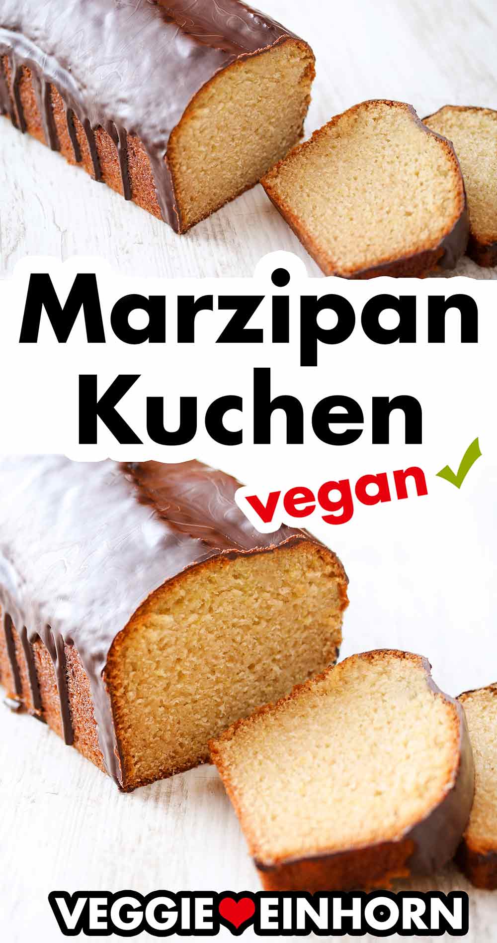 Veganer Rührkuchen mit Marzipan Veganer Marzipankuchen mit Schokoglasur