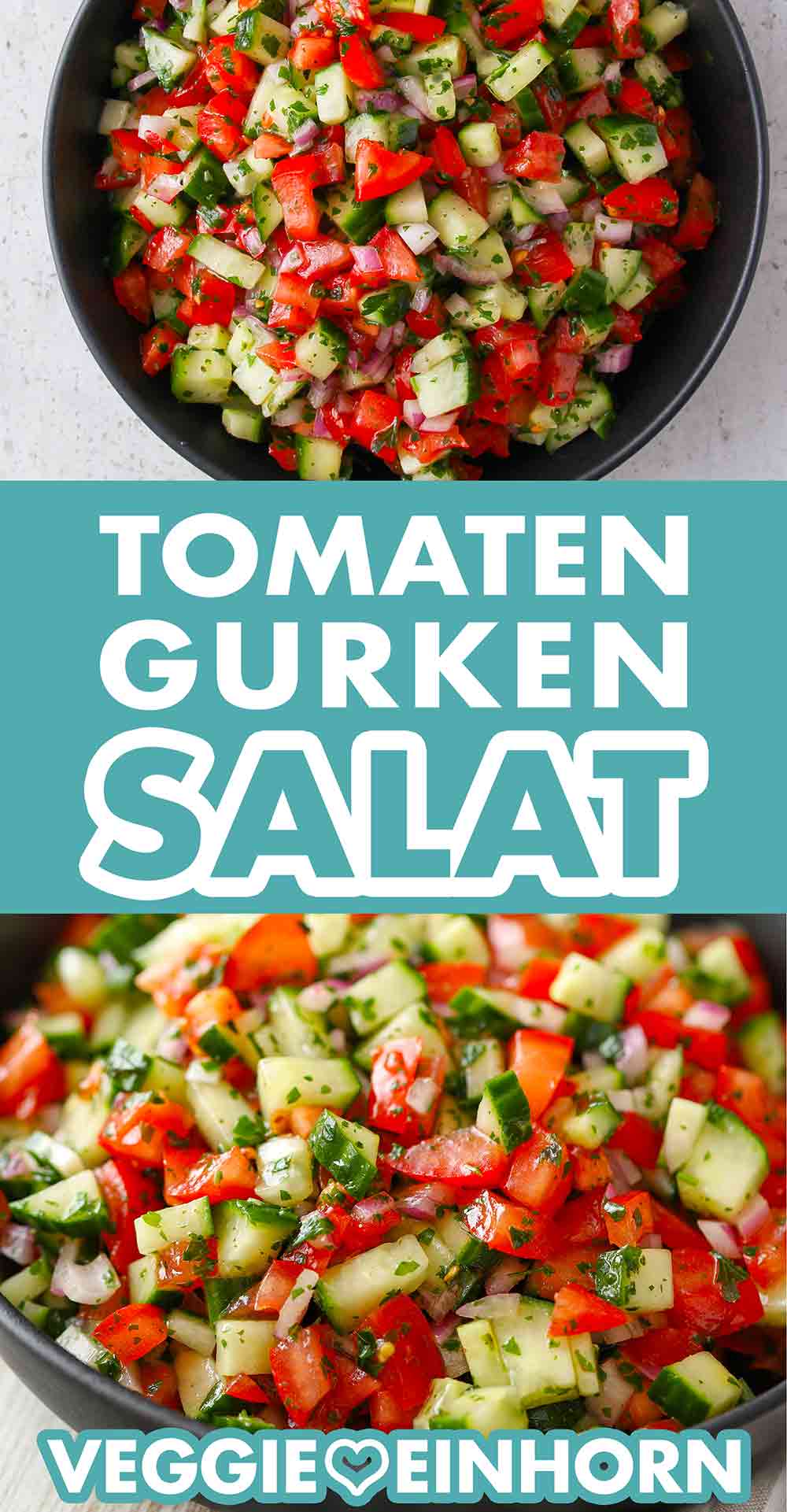 Tomatensalat mit Gurke Gurkensalat mit Tomaten und roten Zwiebeln