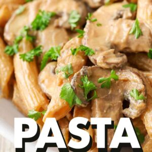 Vegane Pasta mit Champignons