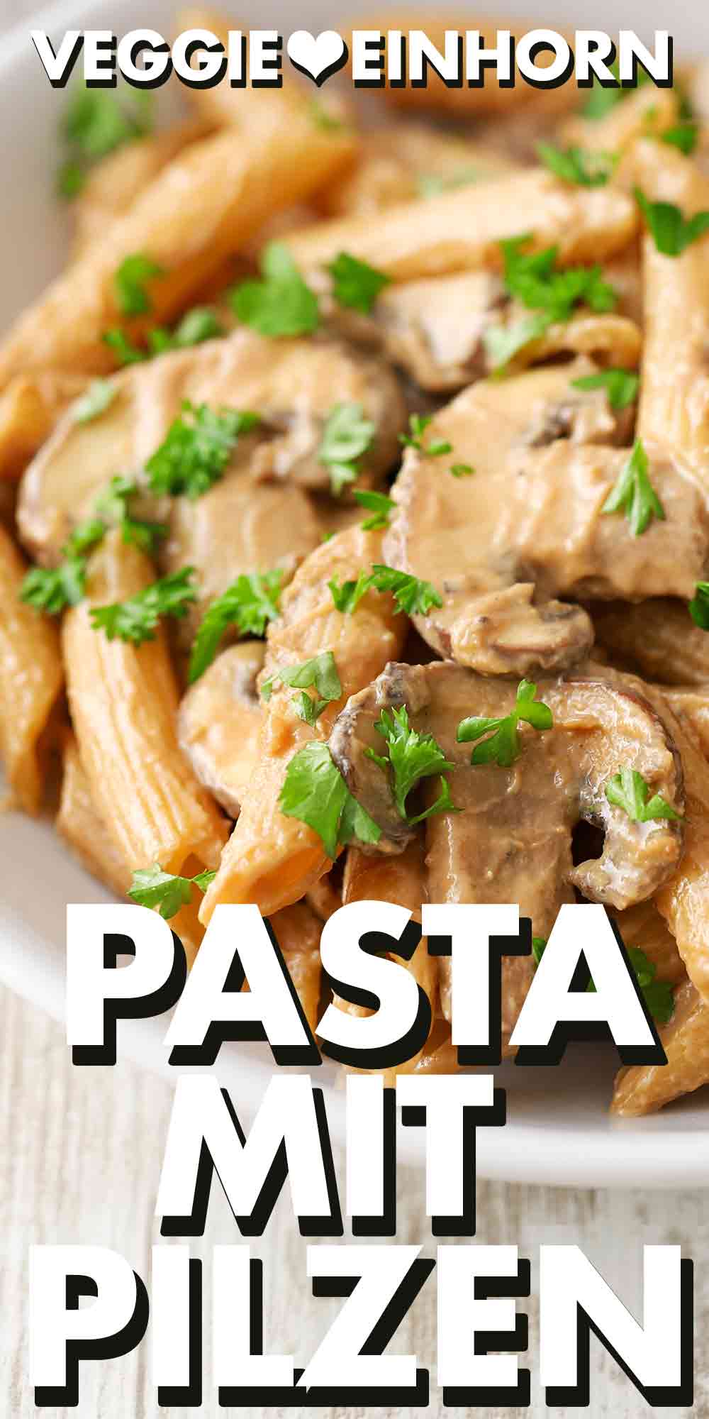 Einfache Pasta mit Pilzen Vegane Pasta mit Champignons