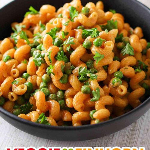 Vegane One Pot Pasta mit Erbsen
