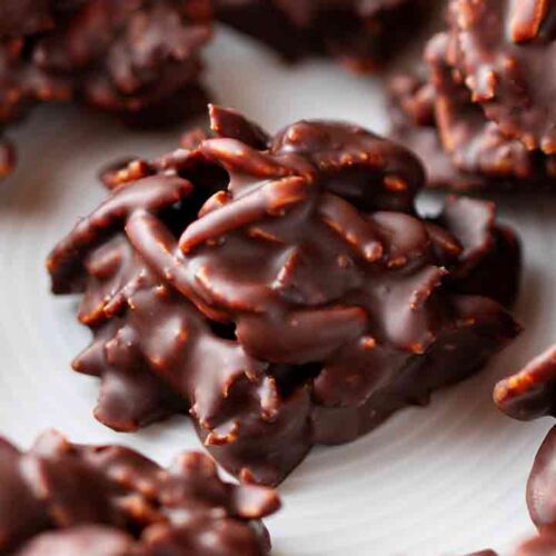 Nahaufnahme von veganen Schoko Crossies