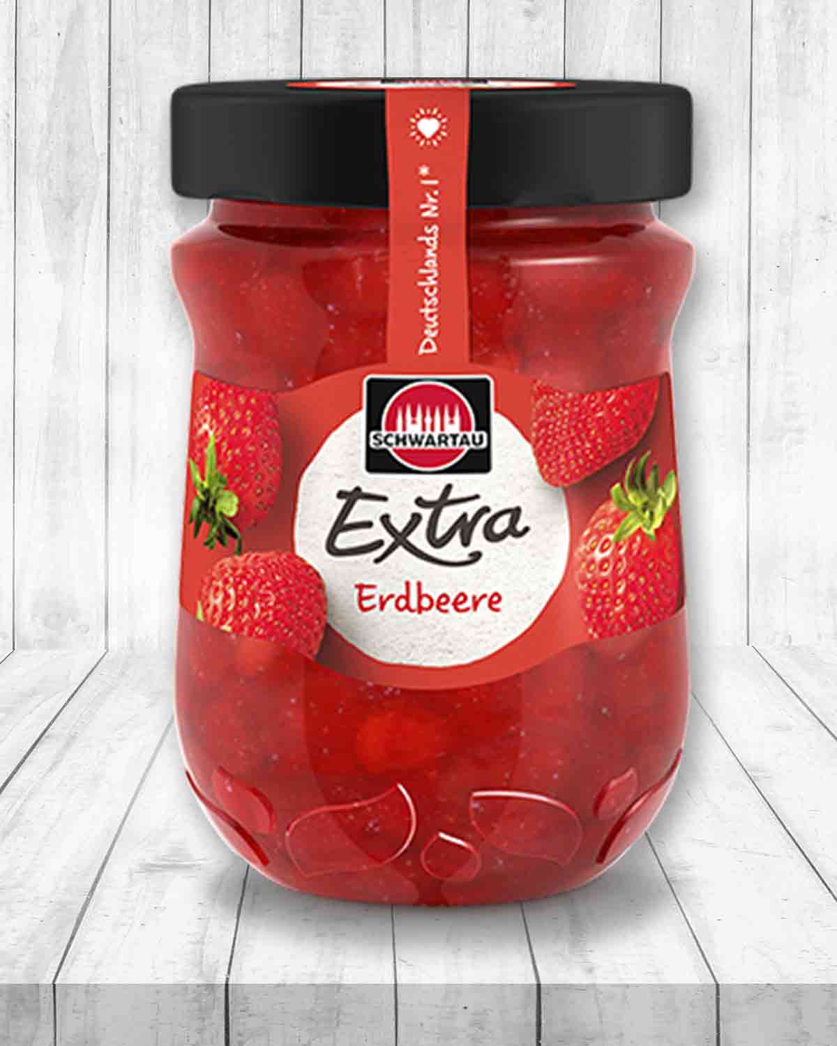 Vegane Erdbeer Marmelade von Schwartau Extra Schwartau Extra Erdbeermarmelade
