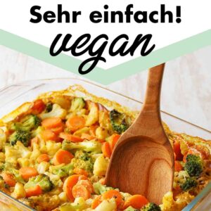 Sehr einfacher veganer Reisauflauf mit Gemüse