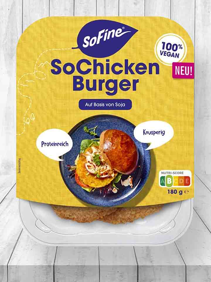 Packung SoFine SoChicken Burger