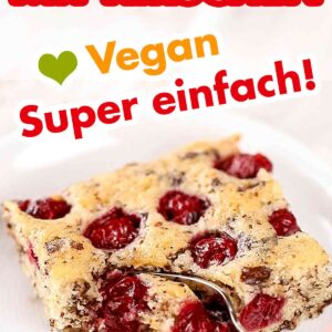 Rezept für veganen Nuss Kirsch Kuchen vom Blech