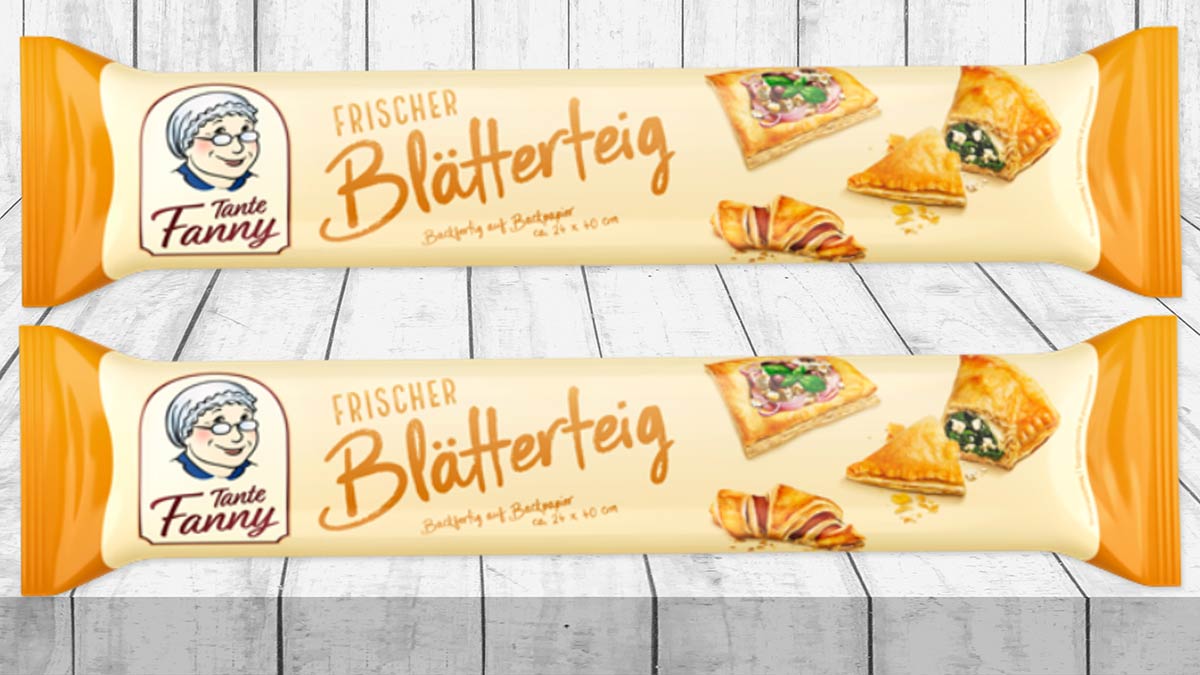 Der frische Blätterteig von Tante Fanny ist vegan und laktosefrei. Veganer Blätterteig von Tante Fanny