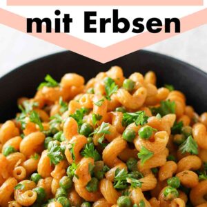 Vegane One Pot Pasta mit Erbsen und Petersilie