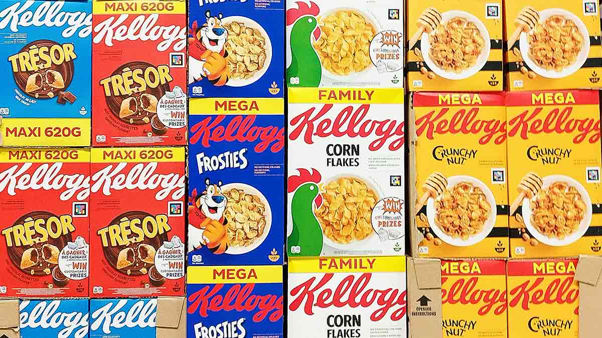 Kellogg's Packungen im Supermarkt