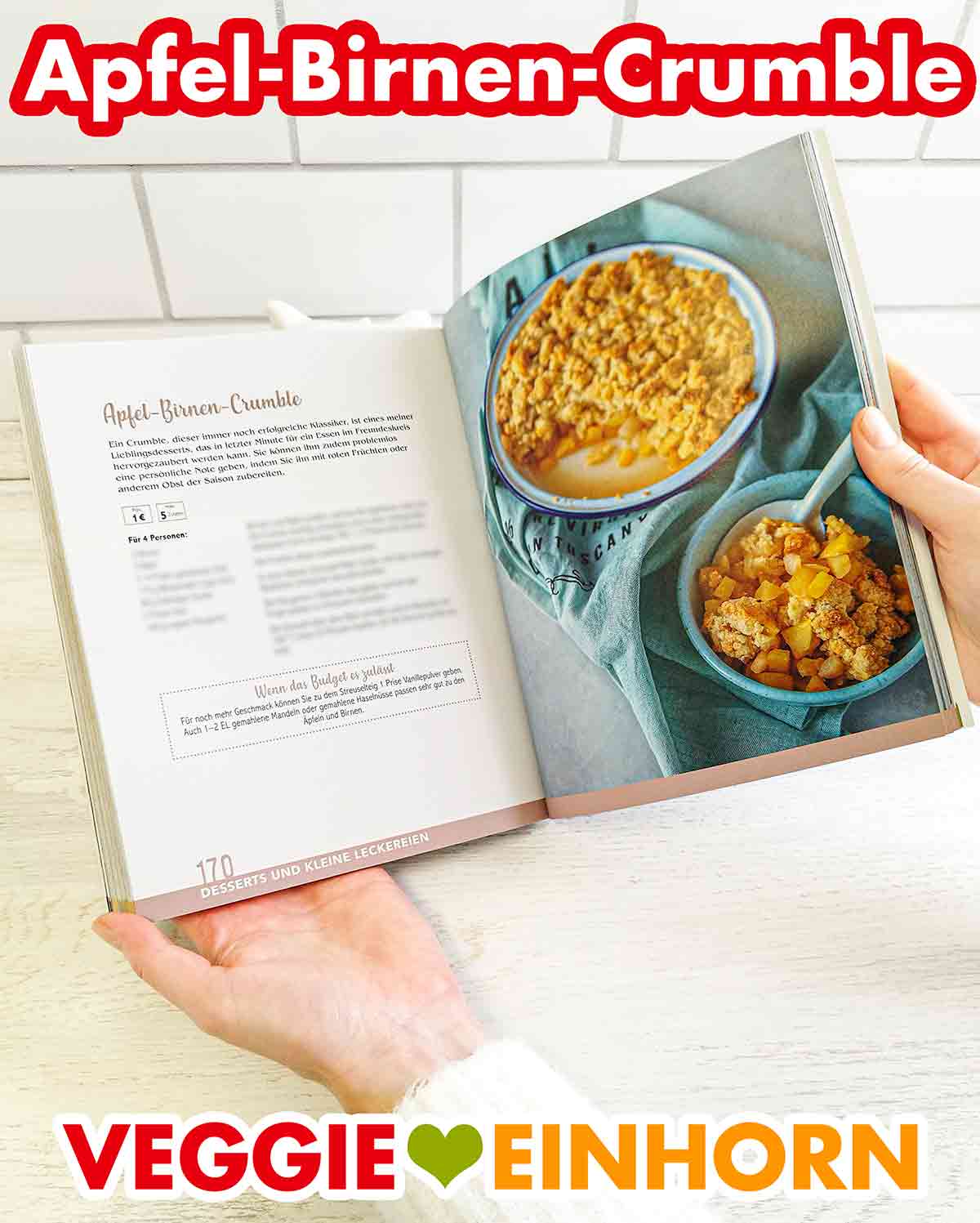 Marie Laforêt Vegan und Günstig - Apfel-Birnen-Crumble Apfel-Birnen-Crumble im Kochbuch Vegan und Günstig von Marie Laforêt