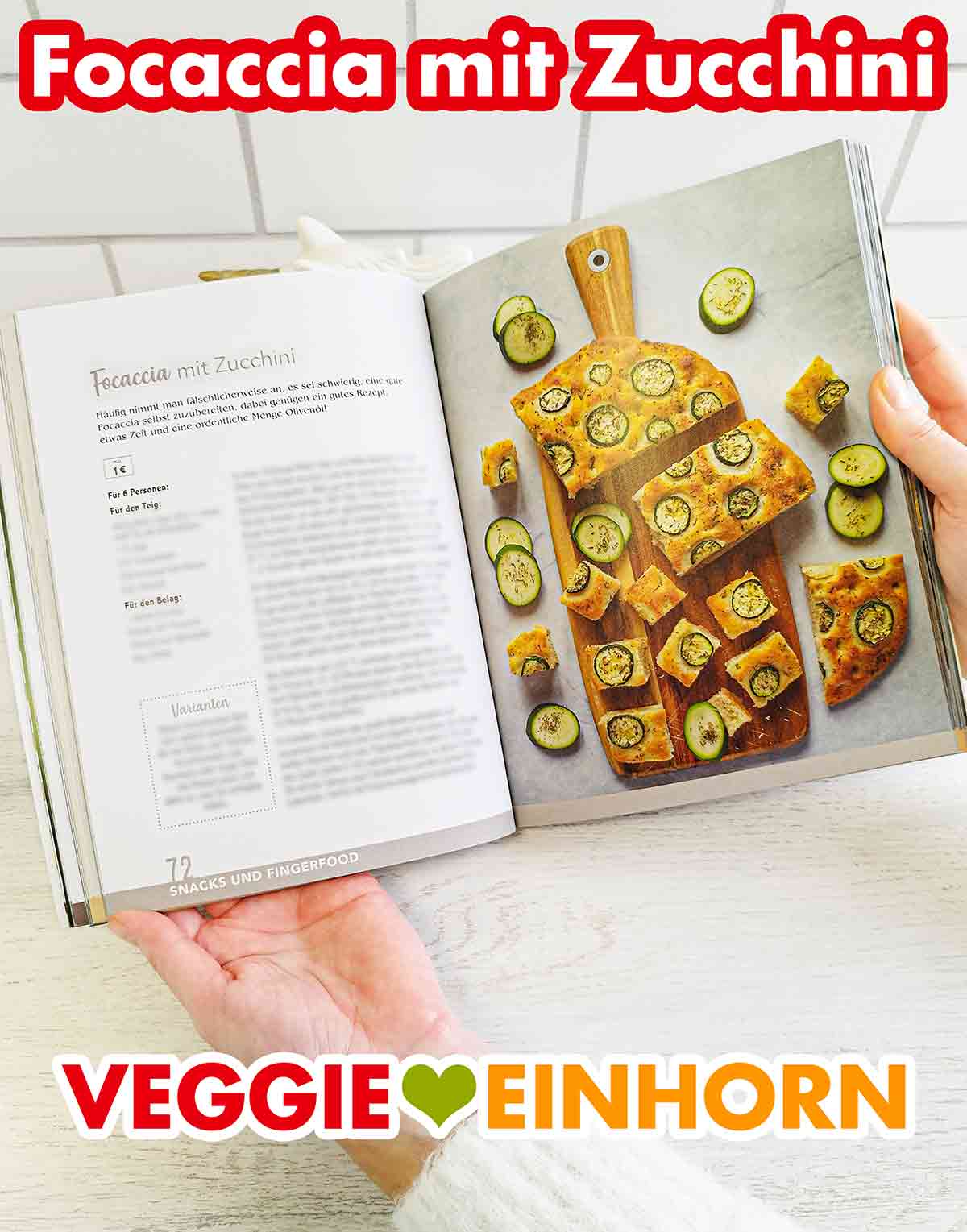 Marie Laforêt Vegan und Günstig - Focaccia mit Zucchini Focaccia mit Zucchini im Kochbuch Vegan und Günstig von Marie Laforêt