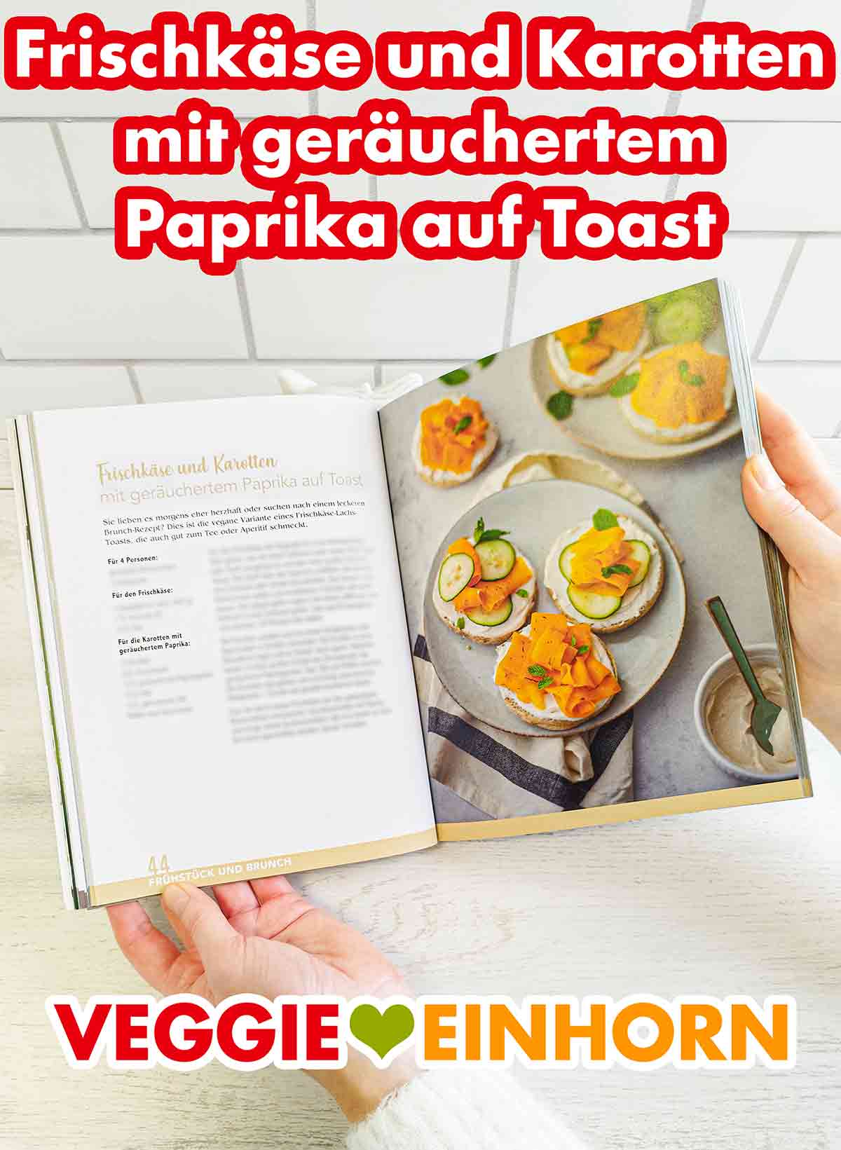Marie Laforêt Vegan und Günstig - Frischkäse und Karotten mit geräuchertem Paprika auf Toast Frischkäse und Karotten mit geräuchertem Paprika auf Toast im Kochbuch Vegan und Günstig