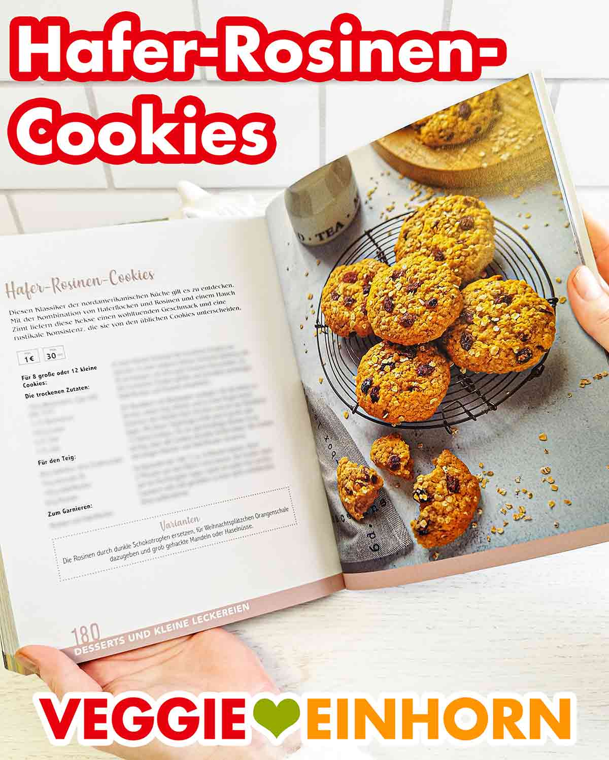 Marie Laforêt Vegan und Günstig - Hafer-Rosinen-Cookies Hafer-Rosinen-Cookies im Kochbuch Vegan und Günstig von Marie Laforêt