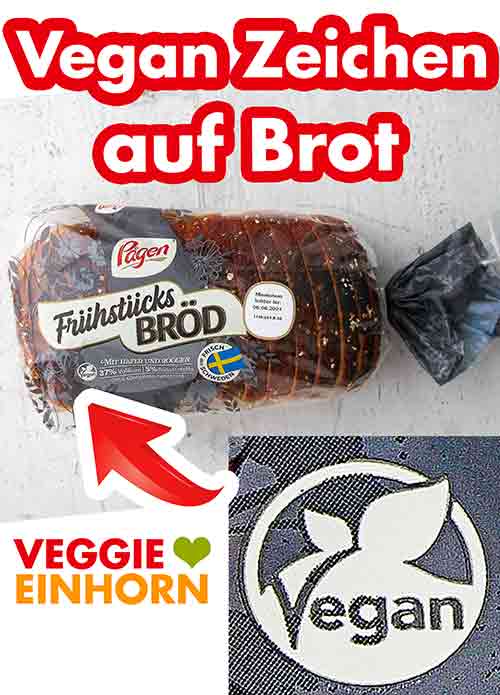 Pagen Bröd mit Vegan Zeichen Eine Packung Pagen Brot mit Vegan Symbol