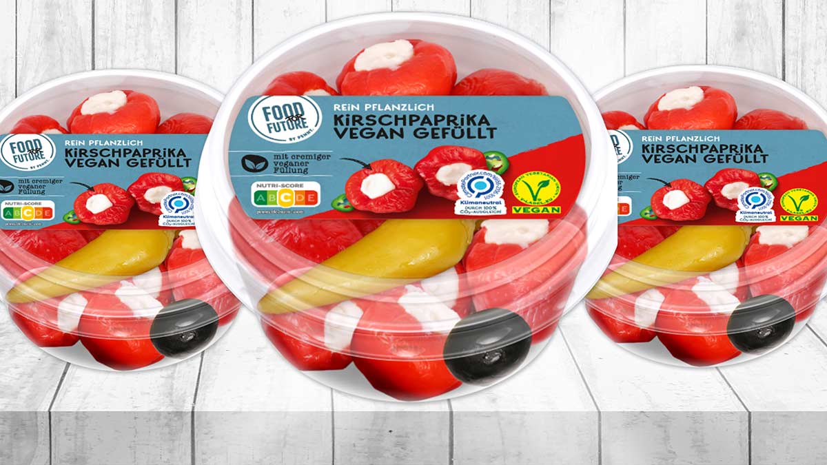 Die gefüllten Kirschpaprika von Penny Food For Future sind vegane Antipasti. Penny Kirschpaprika vegan gefüllt